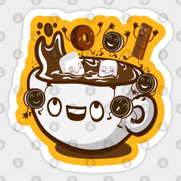 Hot Chocolate! Sticker by Plushism